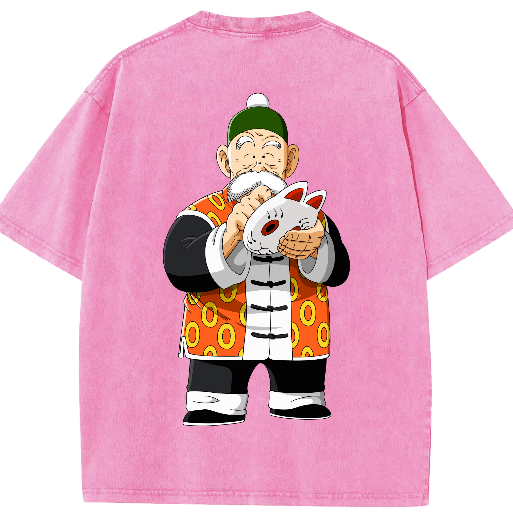 （画像用） ドラゴンボール 亀仙人（かめせんにん） DRAGON BALL Master Roshi Kame Sennin 綿100% ヴィンテージ風 半袖Tシャツ（背面プリント）